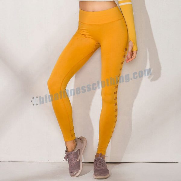 2 5 - Leggings d'entraînement jaunes Wholesale - Wholesale Fitness Clothing Manufacturer