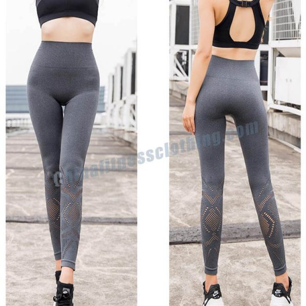 4 1 - Grey Mesh Leggings - Wholesale Fitness Clothing Manufacturer