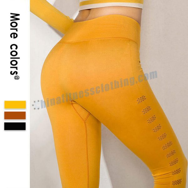 5 2 - Leggings d'entraînement jaunes Wholesale - Wholesale Fitness Clothing Manufacturer