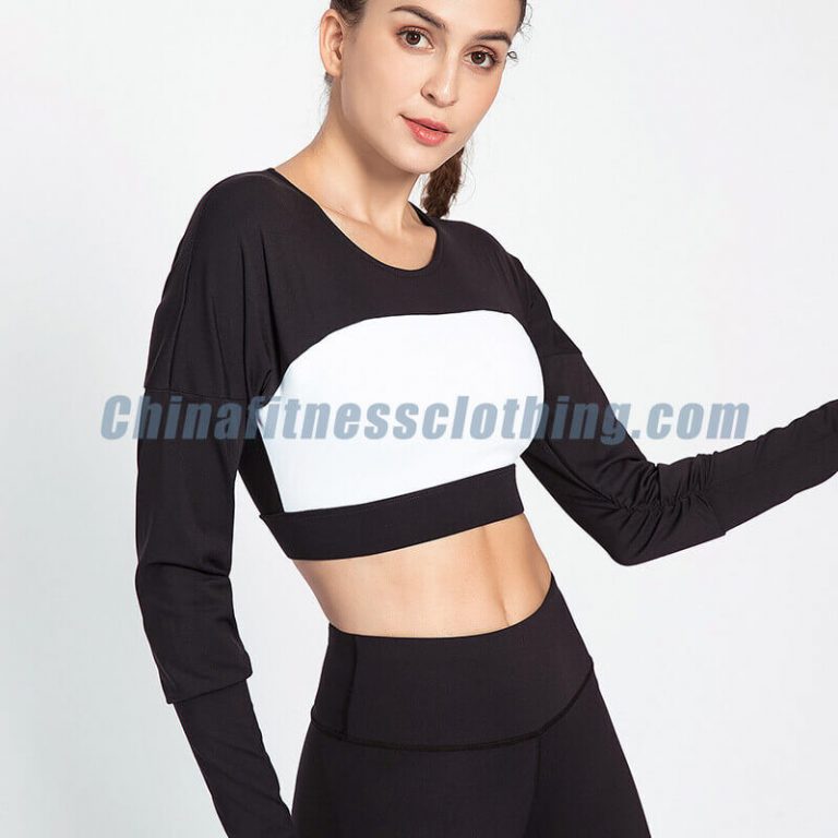 Black and white long sleeve crop top manufacturers - Home - Wholesale Fitness Clothing Manufacturer