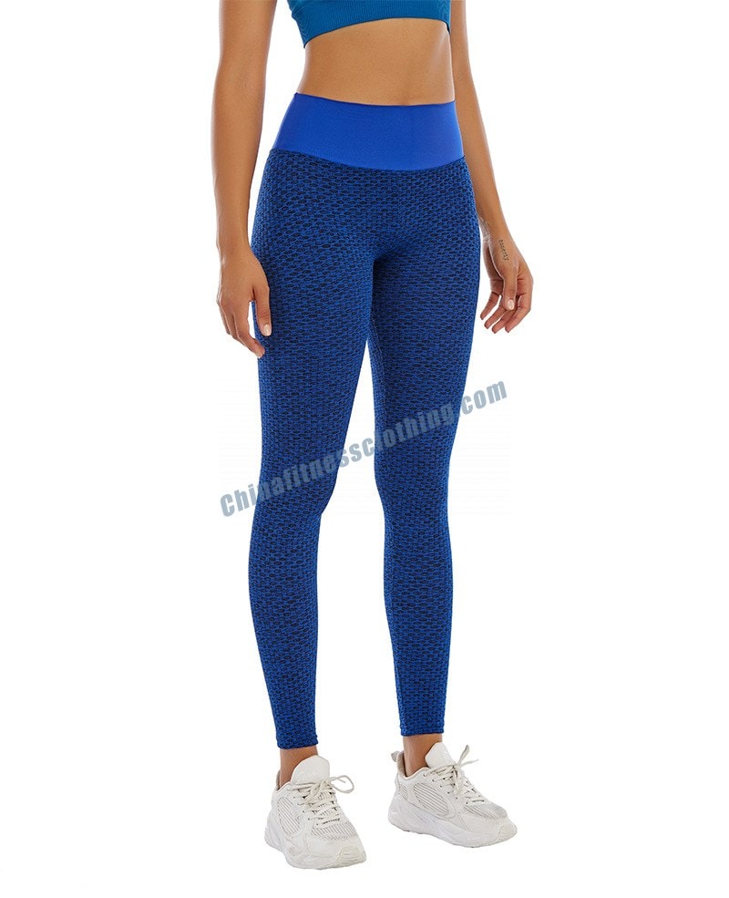 Custom navy blue honeycomb leggings wholesale