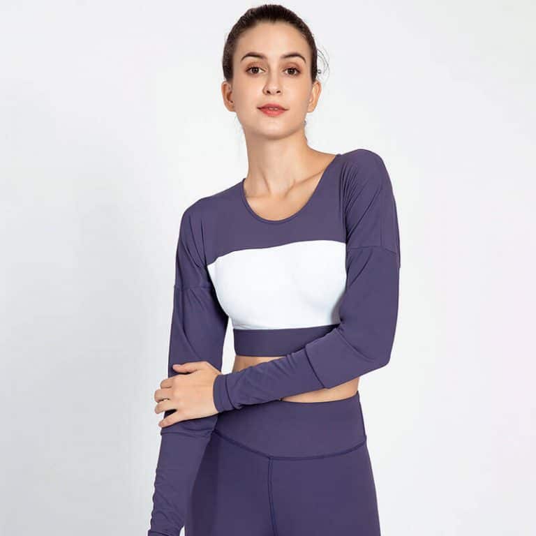 Custom navy blue long sleeve crop top wholesale - Home - Wholesale Fitness Clothing Manufacturer