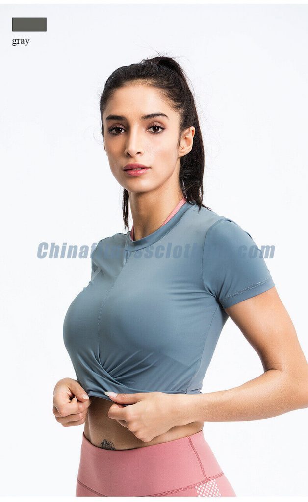 Custom round neck crop top - Round Neck Crop Top T Shirt - Custom Fitness Apparel Manufacturer