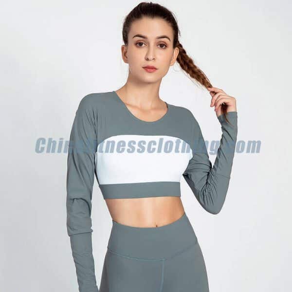 Loose long sleeve crop top manufacturers - Cropped Loose Long Sleeve Top - Custom Fitness Apparel Manufacturer