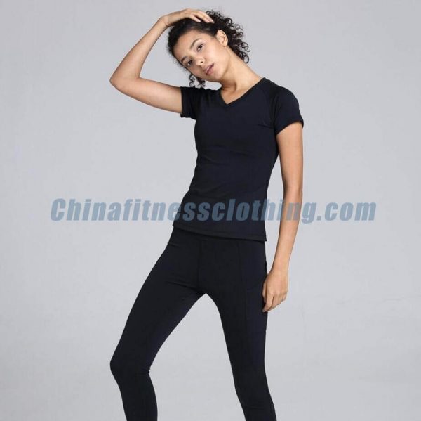 V neck gym t shirts for women wholesale - T-shirts à col en V pour femmes Wholesale - Wholesale Fitness Clothing Manufacturer