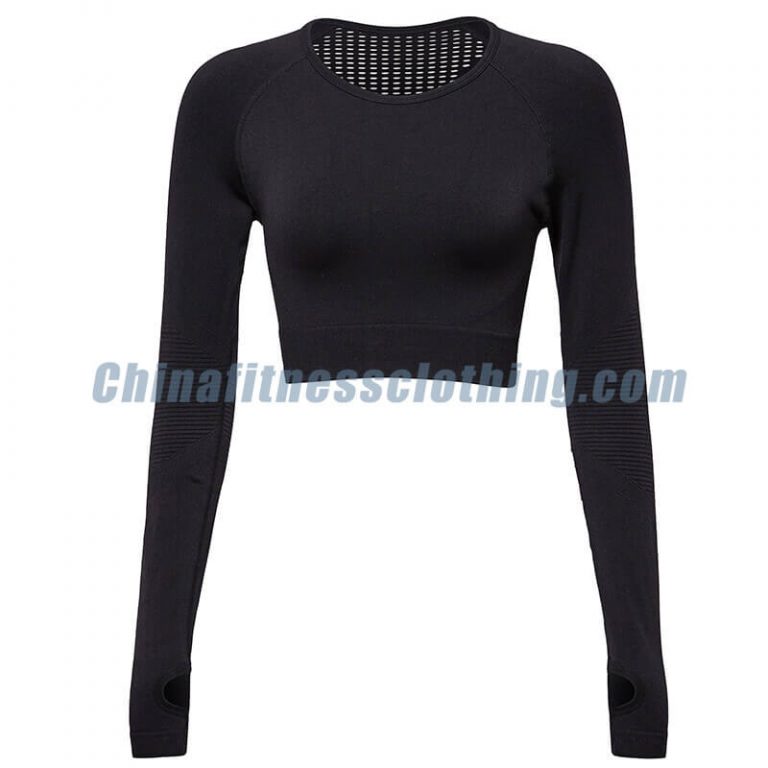 Wholesale black long sleeve turtleneck crop tops - Home - Wholesale Fitness Clothing Manufacturer