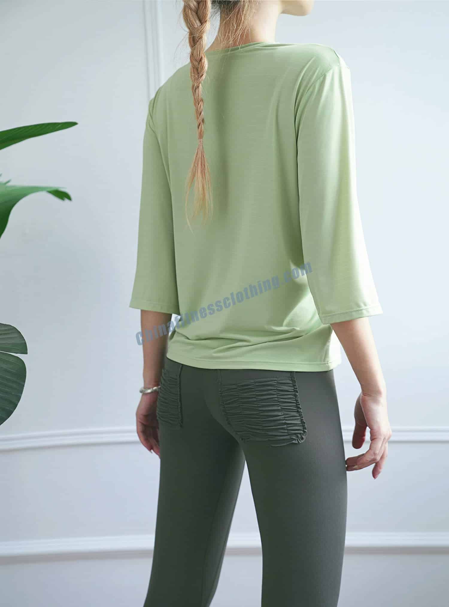 Womens plus size yoga t-shirts light green color