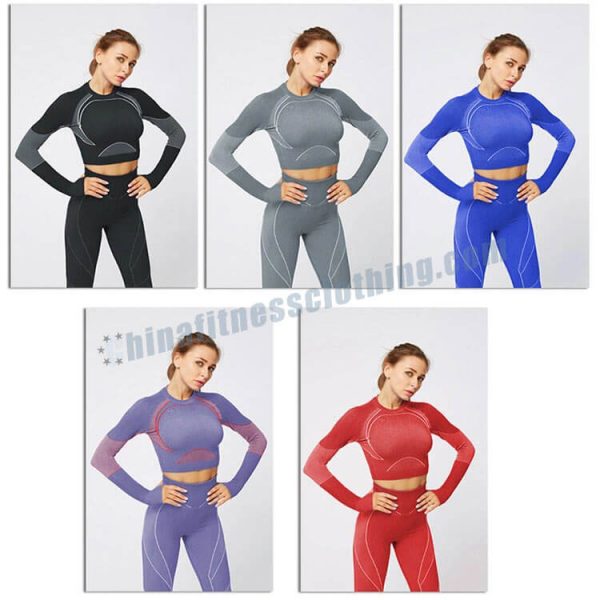 custom long sleeve crop tops wholesale - Tops de manga larga al por mayor - Wholesale Fitness Clothing Manufacturer