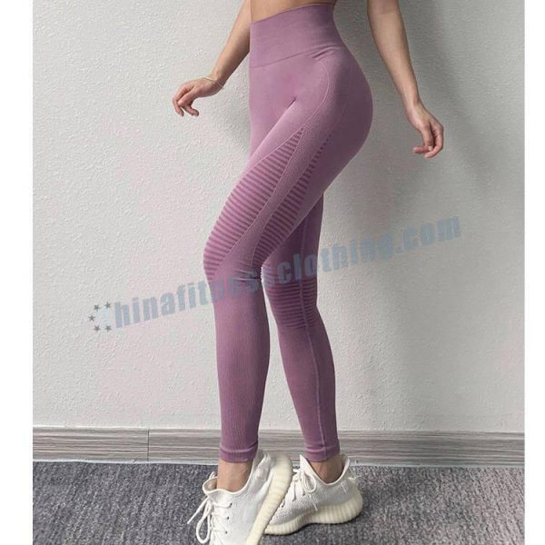 pink seamless yoga leggings wholesale - Seamless yoga leggings manufacturer - Custom Fitness Apparel Manufacturer