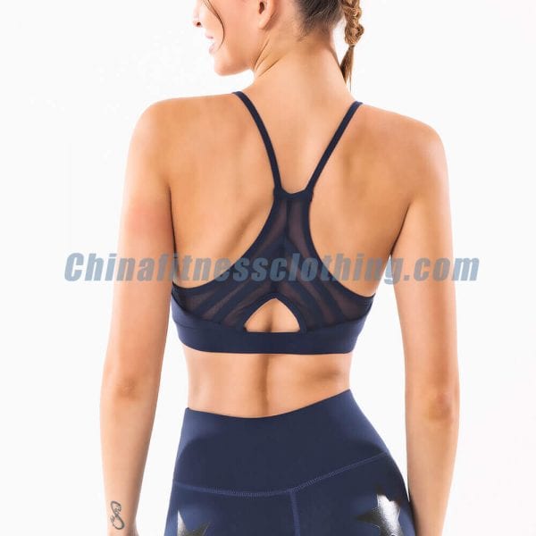 wholesale black thin strap sports bra manufacturer 1 - Zwarte sportbeha met dunne bandjes Groothandel - Wholesale Fitness Clothing Manufacturer