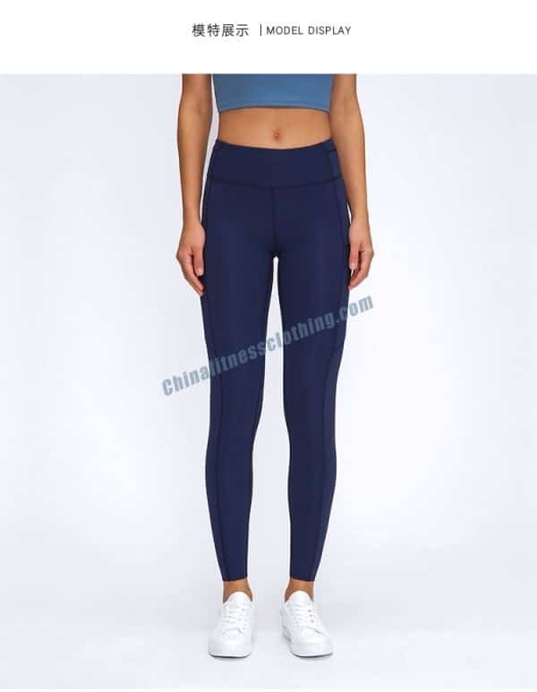 Custom Blue Gym Leggings Wholesale - Dunkelblaue Trainingshosen Großhandel - Wholesale Fitness Clothing Manufacturer