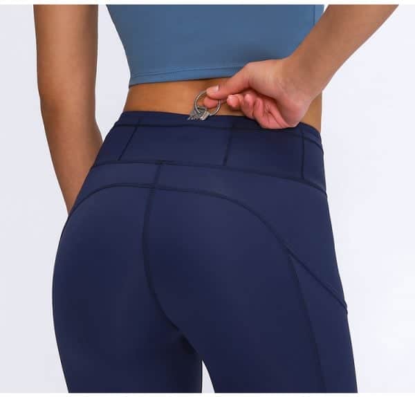 Custom Blue Gym Leggings Wholesale5 - Dark Blue Workout Pants Wholesale - Custom Fitness Apparel Manufacturer