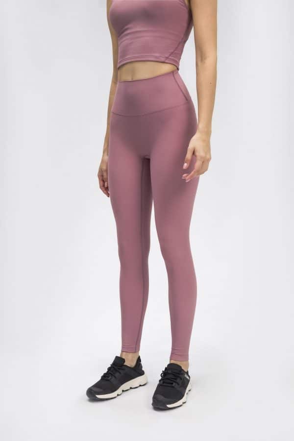 Gym Leggings pink Wholesale3 scaled - Mallas de gimnasia de cintura alta rosa - Wholesale Fitness Clothing Manufacturer