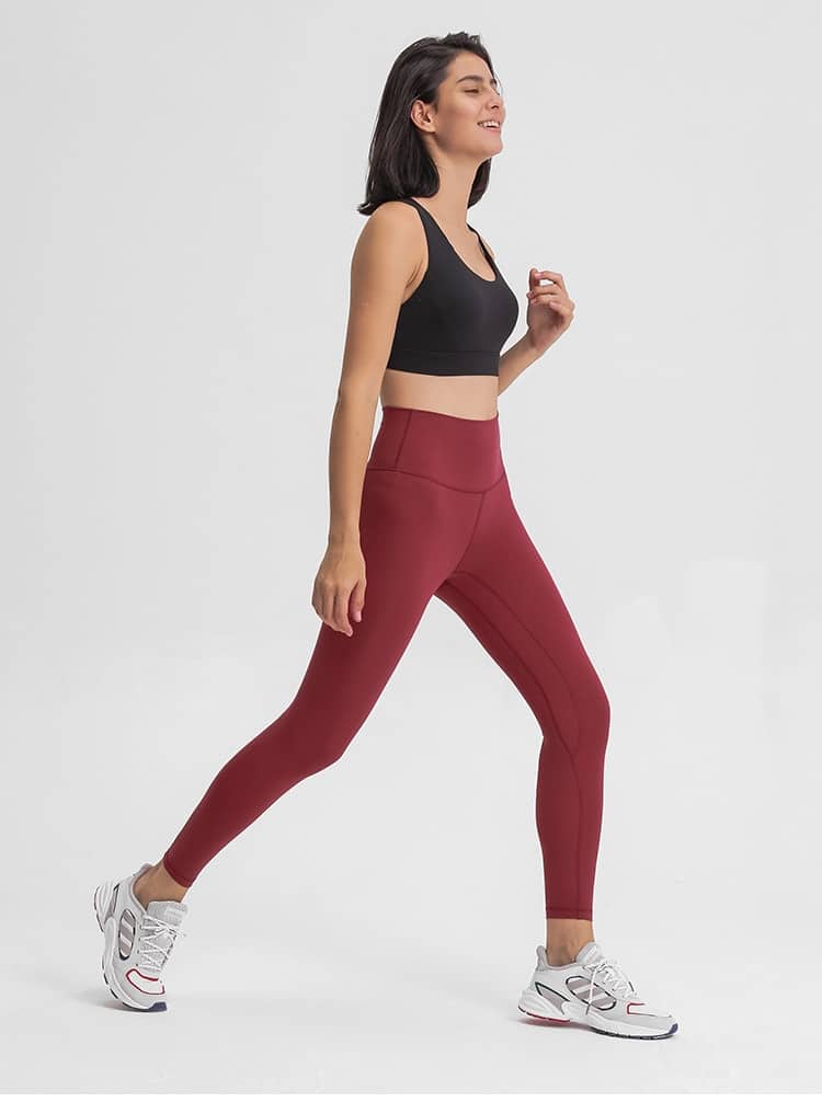 Dunkelrote Workout Leggings