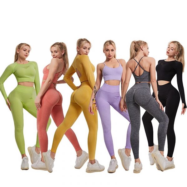 16557 mkczrt - 3pcs/set Leggings d'entraînement et soutien-gorge de sport - Wholesale Fitness Clothing Manufacturer