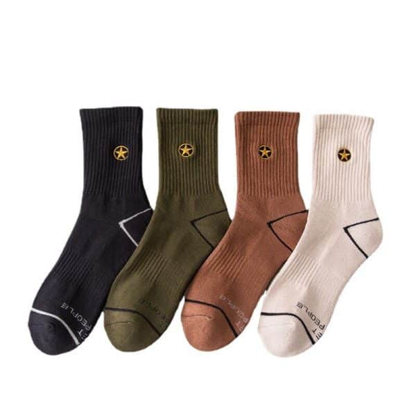 17405 lsnszh - Men's Winter Solid Color Embroidery Sports Socks Wholesale - Custom Fitness Apparel Manufacturer