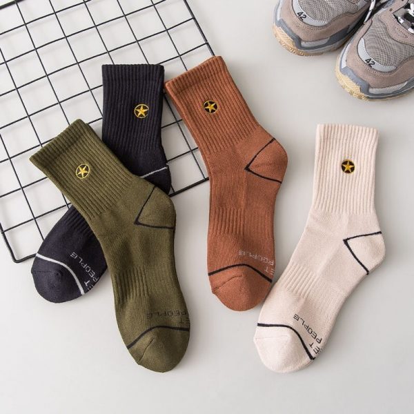 17405 wdi9hf - Men's Winter Solid Color Embroidery Sports Socks Wholesale - Custom Fitness Apparel Manufacturer