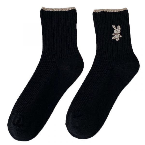 17462 hyw9rh - Women's 80% Cotton Breathable Rabbit Embroidery Socks Wholesale - Custom Fitness Apparel Manufacturer