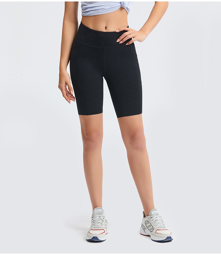 NWT 2021Training Yoga Biker Shorts Workout Running Sports Shorts Fitness Sport Pocket Shorts Breathable Short