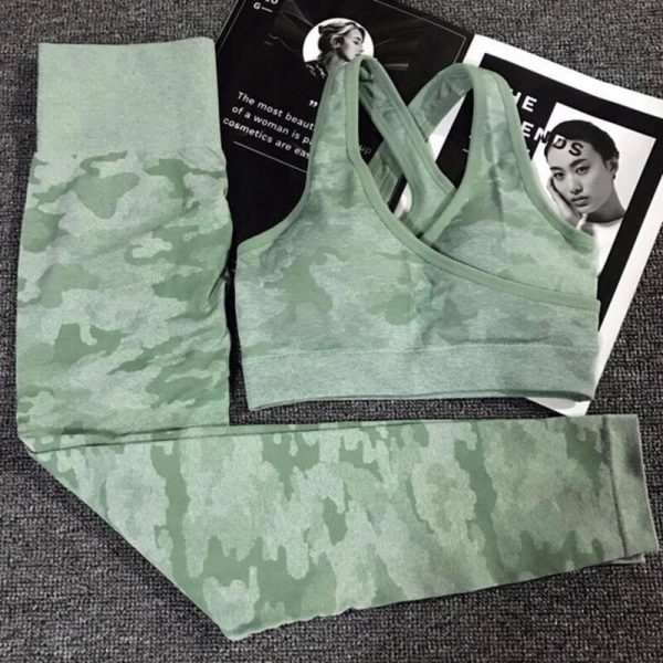 Camo Women Leggings and Sports Bra Seamless