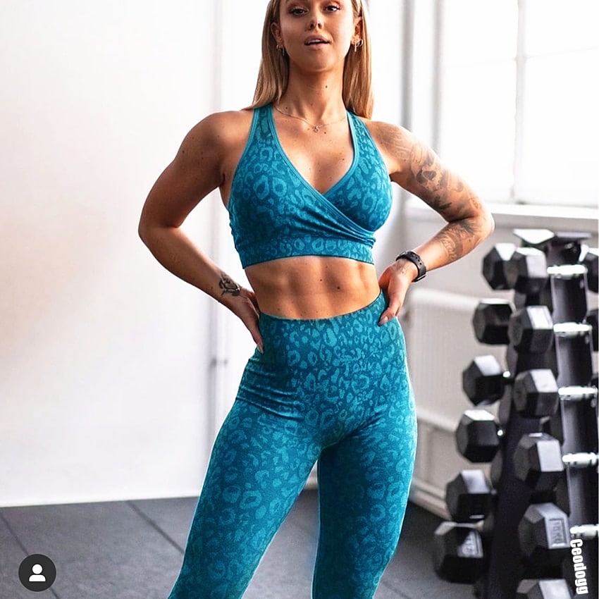 2PCS Women Seamless Leopard Yoga Set Push Up Sport Bra Fitness Gym Clothing Yoga Leggings Camo Sport Suit Femme Sportswear