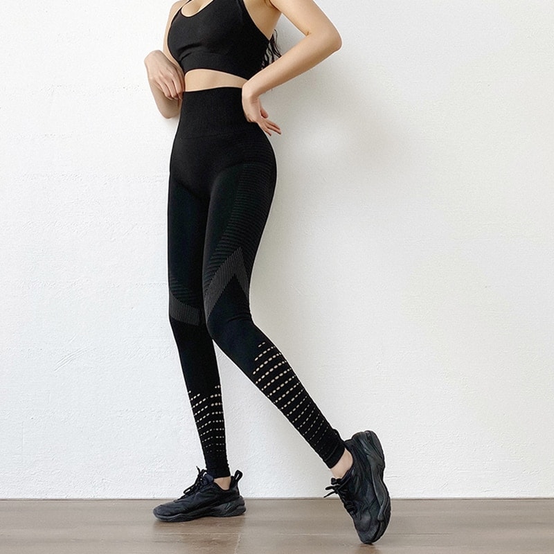 Yoga Pants Fitness High Waist Leggings Hollow Out Tights Gym Workout Running Training Pants Sportswear Women Fitness Clothes
