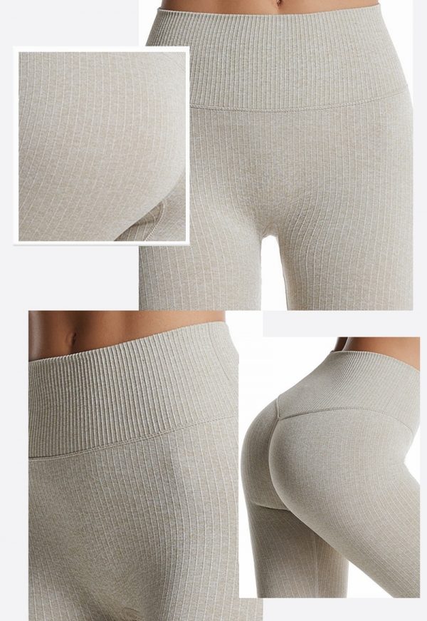 22135 ibt4cw - Ribbed Leggings Women Yoga Pants - Custom Fitness Apparel Manufacturer