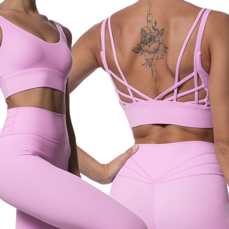 2 Piece Yoga Set Women Outfits Gym Fitness Clothing Work Out Sets Workout Sport Clothes for Woman Sports Bra and Leggings