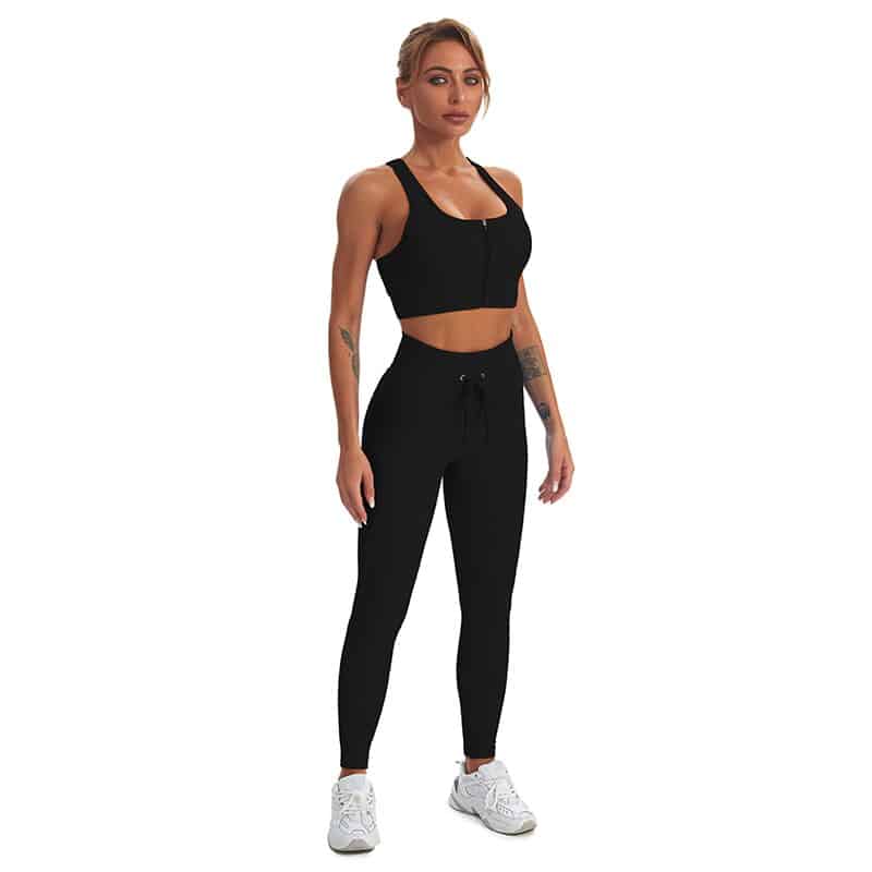 Zipper Yoga Set Sports Bra Women Leggings Gym Clothing Two Piece Tracksuits Women's Sport Set Workout Running Fitness Sportswear