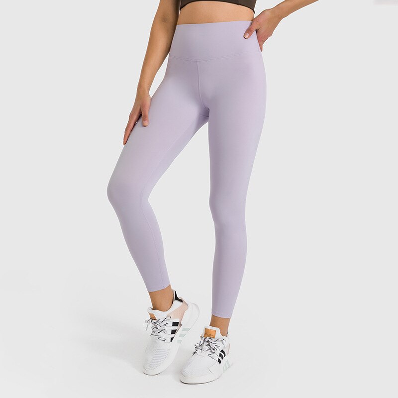 NWT Women HIGH RISE Back Waist Pants Sports Cotton Felling Tight Fitness Pants Tummy Control Gym Sport Legging Inseam 25"
