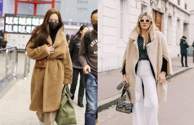 Close-up of high-grade lamb wool lining in a luxury winter coat