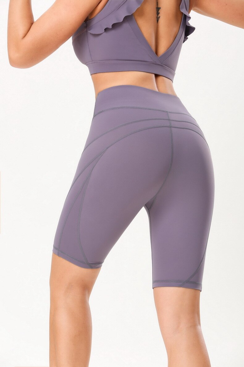 Women Exercise Fitness Sports Shorts High Waist Compression Running Shorts Sexy Booty Tummy Control Gym Shorts Comfy Naked-Feel