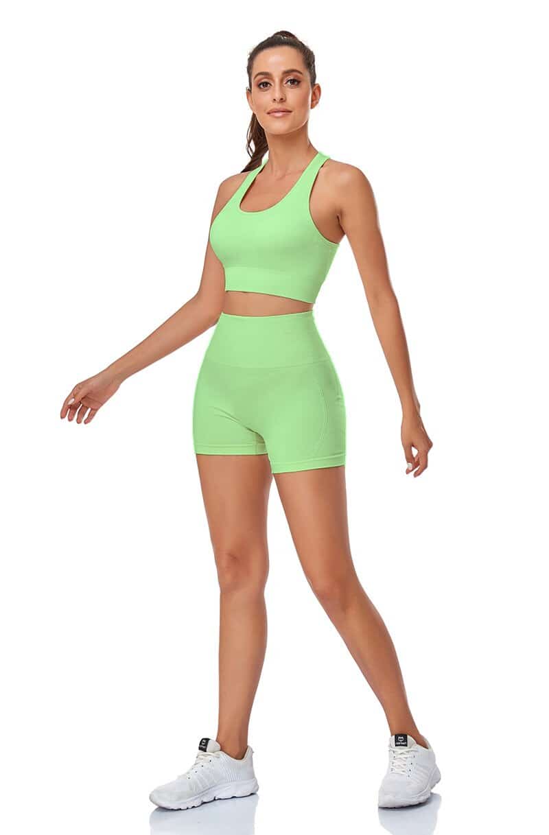Green Gym Shorts Womens