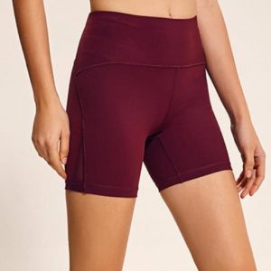 red exercise shorts