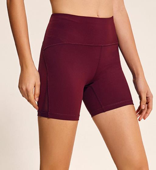red exercise shorts