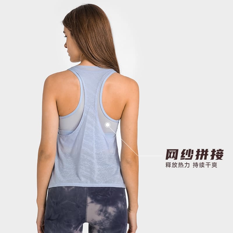 workout tank top with bra wholesale back view