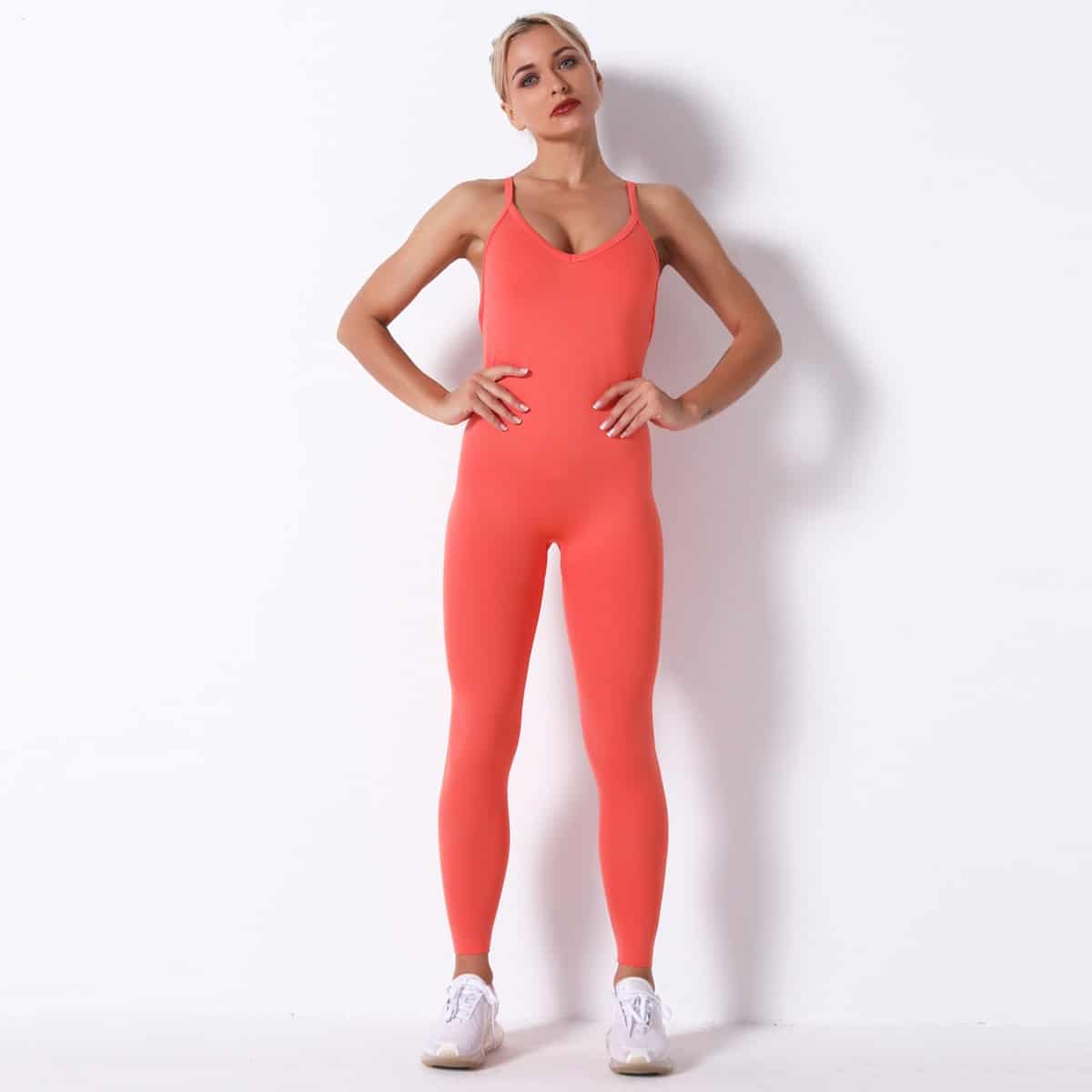 Jumpsuit Mulus Bodysuit Yoga Pembentuk Gaun Menari Balet Punggung Kecantikan Latihan Kebugaran Olahraga Legging untuk Wanita