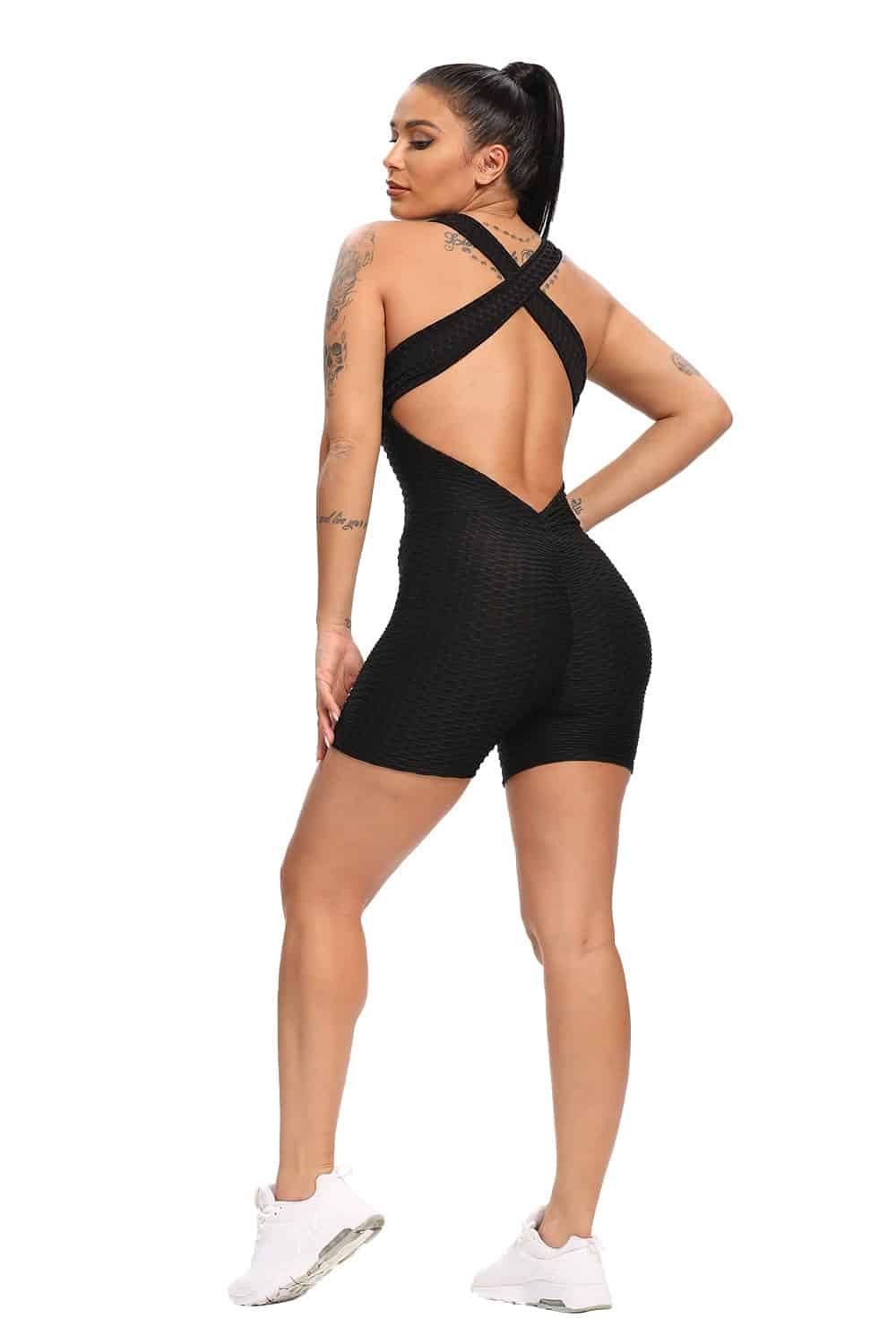 Jumpsuit Mulus Set Yoga Celana Yoga Jacquard Tebal Hip-Lifting Slim Fit untuk Wanita