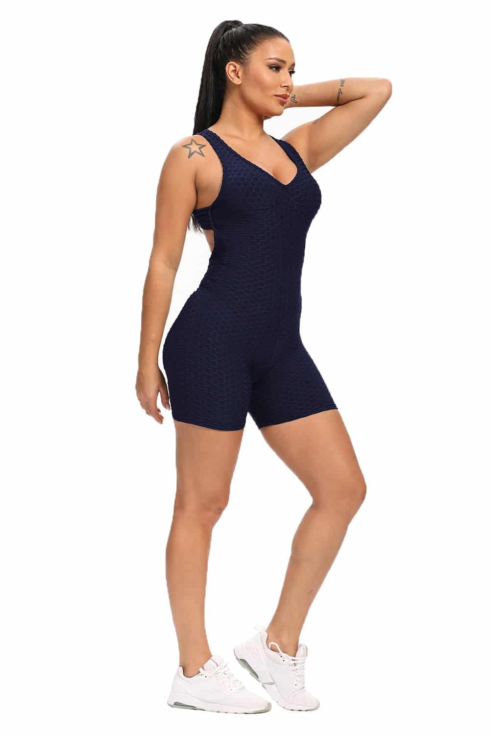 Jumpsuit Mulus Set Yoga Celana Yoga Jacquard Tebal Hip-Lifting Slim Fit untuk Wanita