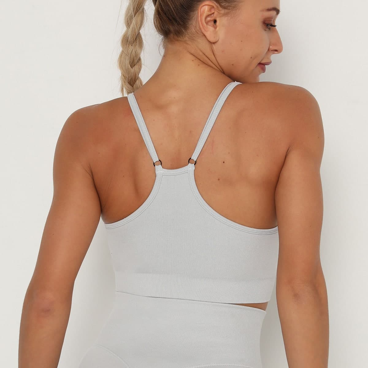 NCLAGEN Women Seamless Sports Bra High Support Impact Yoga Crop Top With Push Up Brassiere Sport Femme Gym Underwear Halter