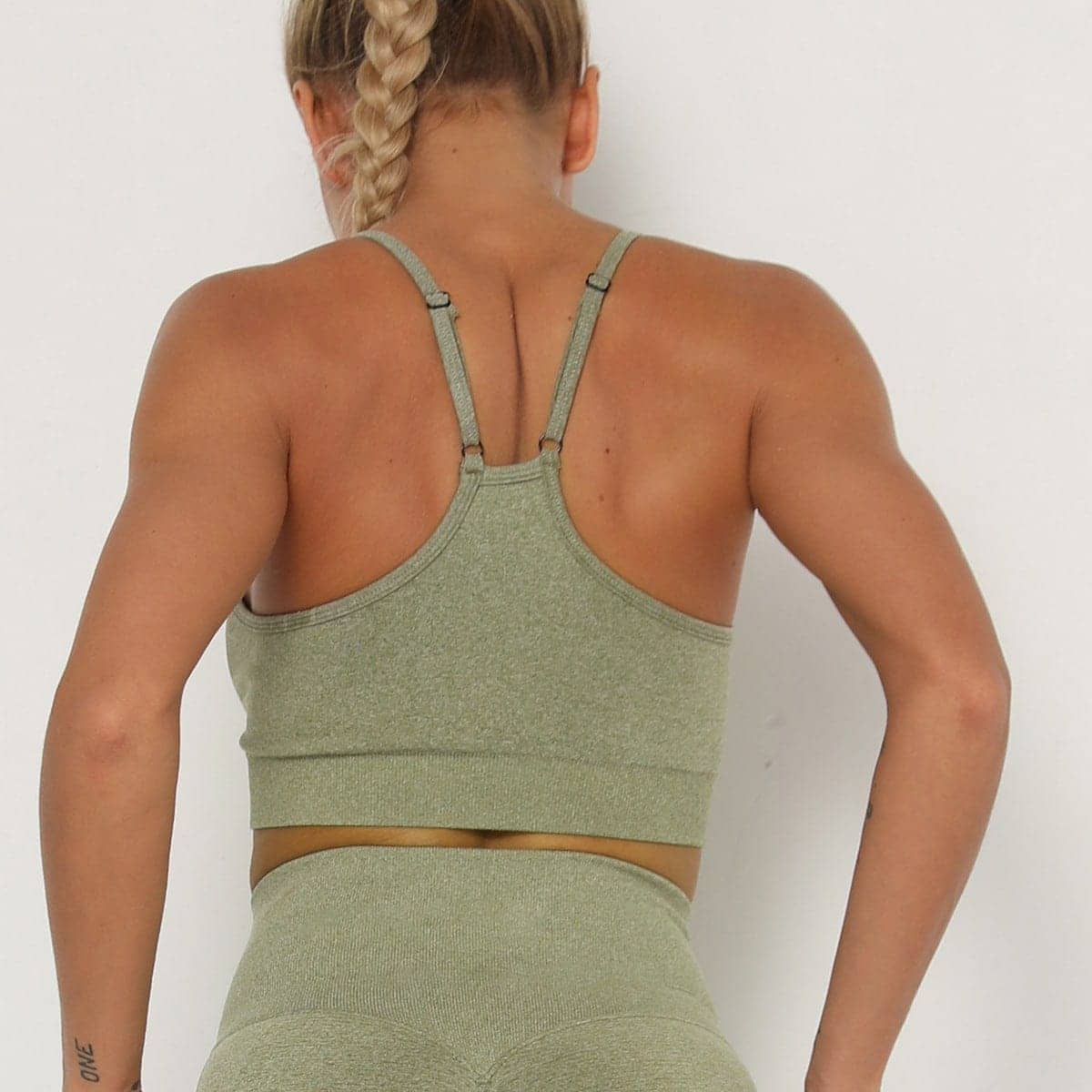NCLAGEN Women Seamless Sports Bra High Support Impact Yoga Crop Top With Push Up Brassiere Sport Femme Gym Underwear Halter