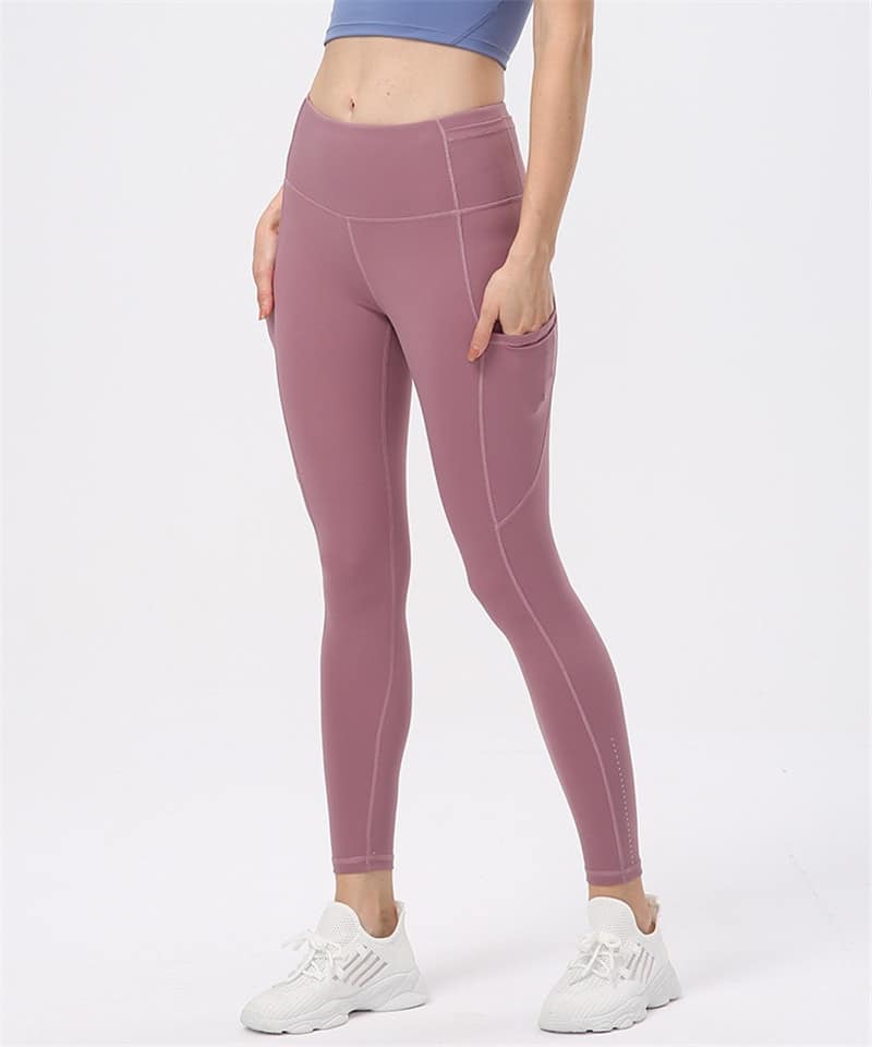 New High Quality Women Sports Pants High Waist Leggings Fitness Running Tight Squatproof Plus Size With Pocket Gym Sexy Trousers