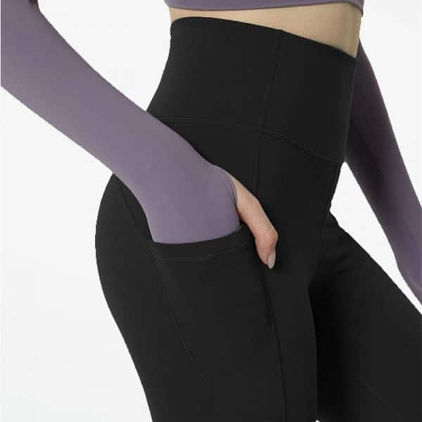 37083 slfidv - Leggings de gymnastique noirs avec poches Wholesale - Wholesale Fitness Clothing Manufacturer