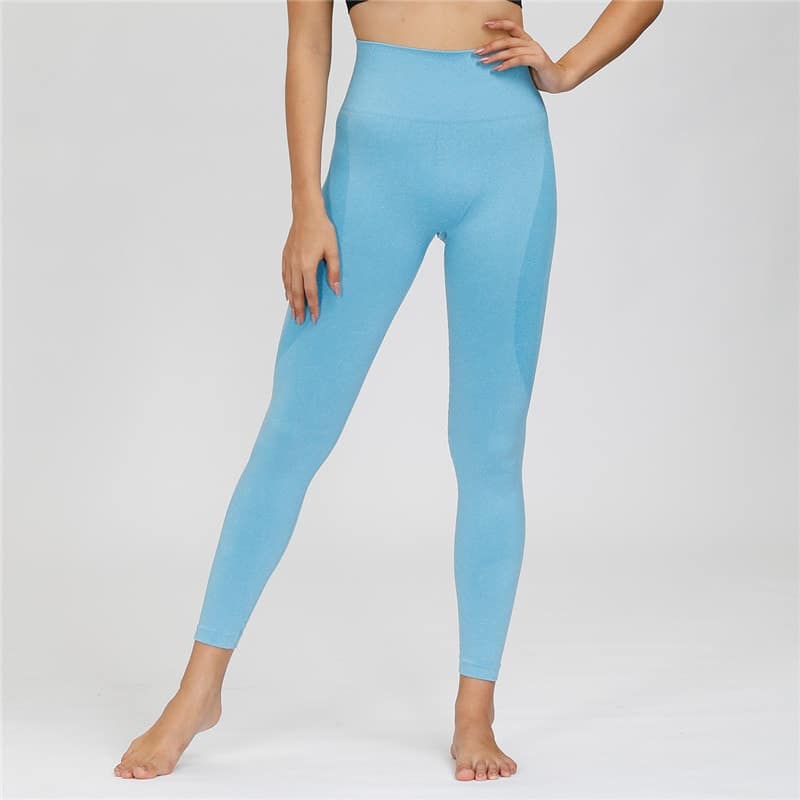 Solid Color Seamless Sexy Women Sports Pants High Waist Fitness Yoga Leggings Hot Selling Squat Proof Tight Gym Clothing Trouser