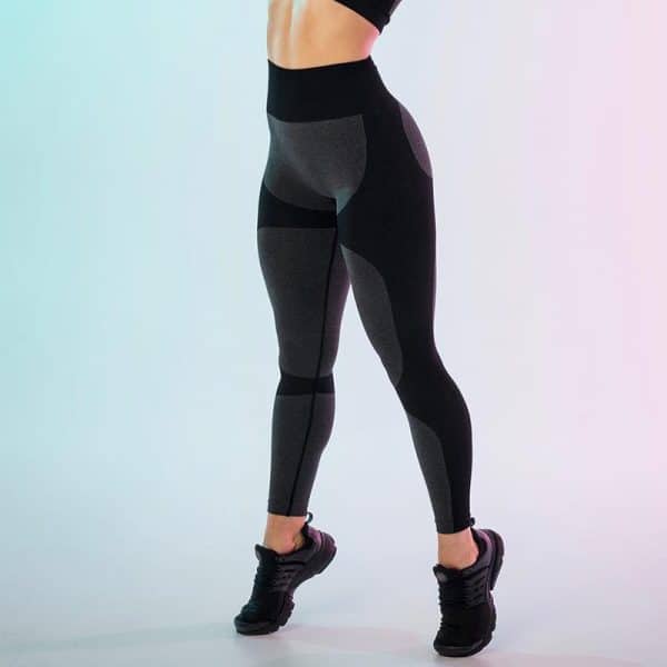 黑色 1 - Leggings de Gym Push Up - Wholesale Fitness Clothing Manufacturer