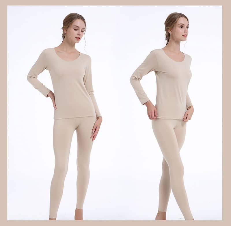 Women's Thermal Underwear Set Women Tight-fitting Winter Seamless Warm Intimates Long Johns Two Piece Sets Warm Lingerie Set