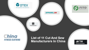 List of 11 Cut And Sew Manufacturers In China
