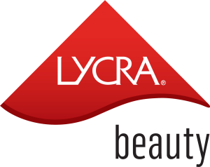 LYCRA brand logo, signifying high-performance elasticity and shape retention in activewear.